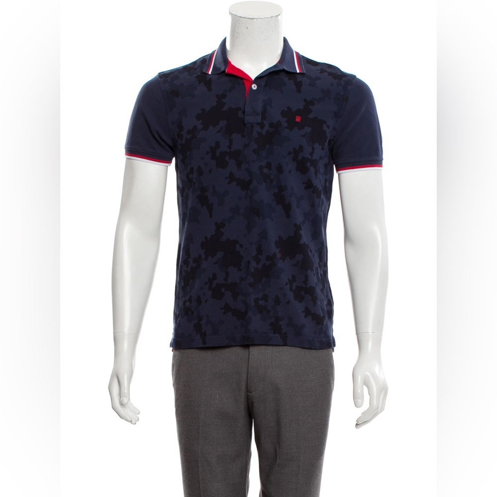 NWOT’s Carolina Herrera Blue & Black Camo Print Polo Shirt Men’s Size Small